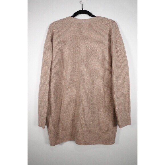 New Quince Oatmeal Beige Mongolian Cashmere Oversized Boyfriend Cardigan S 0487 - Picture 9 of 10
